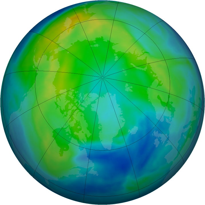 Arctic ozone map for 04 November 2007